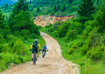 Obraz premium Mountain biking