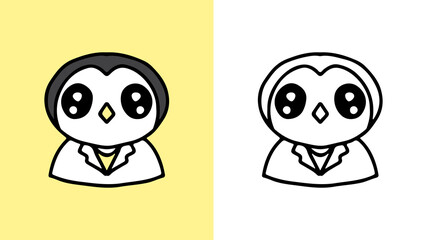 cute penguin doctor design vector with cartoon style