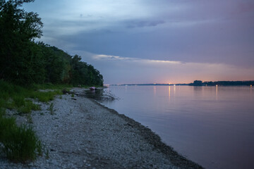 Coast of the Volga River near the town of Zhigulevsk. Zhiguli mountains. Samarskaya Luka.