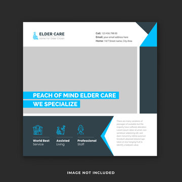 Best elder care and health care Instagram social media post template. 
