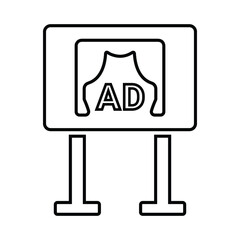 Advertisement, banner, billboard outline icon. 