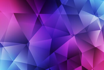 Dark Pink, Blue vector polygon abstract backdrop.