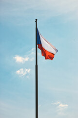 czech republic flag with bright sky wind
