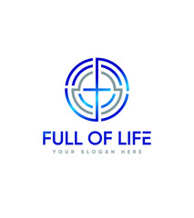 Full Of Life modern creative vector logo template 