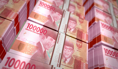 Indonesian Rupiah money banknotes pack illustration