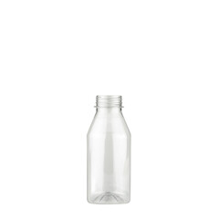 Small empty bottle on a white background