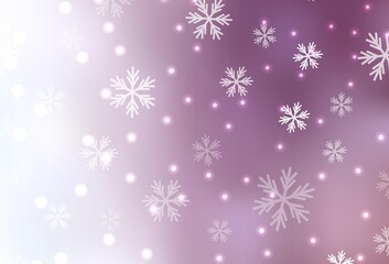 Light Purple vector background with beautiful snowflakes, stars.