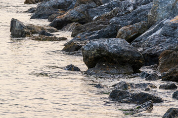 Rocks and wave at the sea side 