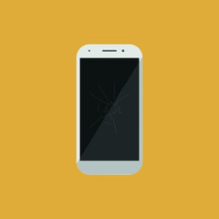 smartphone broken screen repair isolated vector