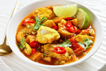 Moqueca Baiana, brazilian fish curry, top view