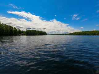 Sunny Lake View with Some Clouds