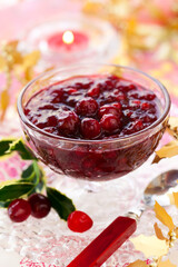 Cranberry sauce in bowl