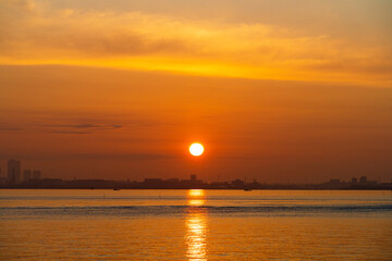 Sunrise, July 12, 2011, Sanbanze, Urayasu, Japan