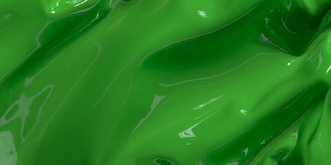 Modern illustration with green liquid background. Abstract shiny wave design background. 3D illustration.