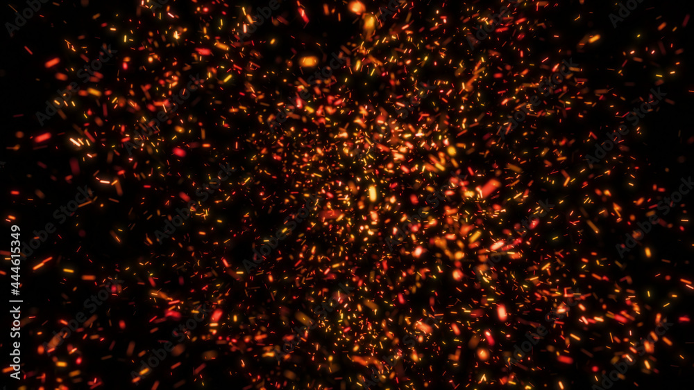 Wall mural blinking particles turbulent vortex. swirl sparkles explosion background