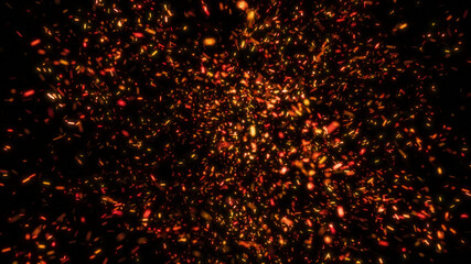 Blinking particles turbulent vortex. Swirl sparkles explosion background