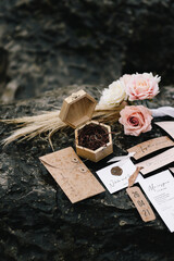 Wedding decor invitations and floristry