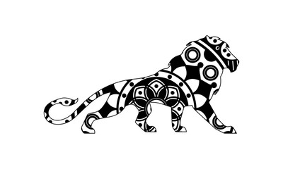 silhouette of a lion.lion coloring book for adult lion animal lovers