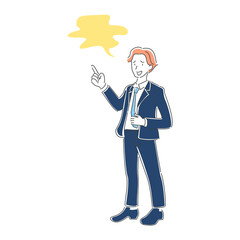 嫌味を言うスーツの男性　イケメン　吹き出し付き