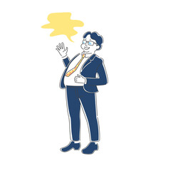 嫌味を言うスーツの男性　中年　吹き出し付き