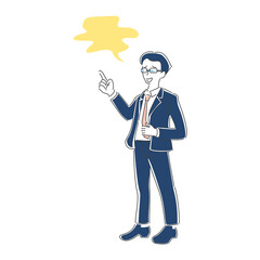 嫌味を言うスーツの男性　同僚　吹き出し付き
