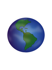 Planet Earth Americas, colored in RGB, vector made in inkscape