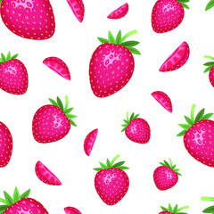 Vector Red Strawberry Seamless Pattern