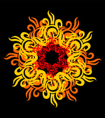 tattoo tribal flower graphic design vector art