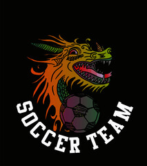 Soccer Tattoo dragon graphic design vector art