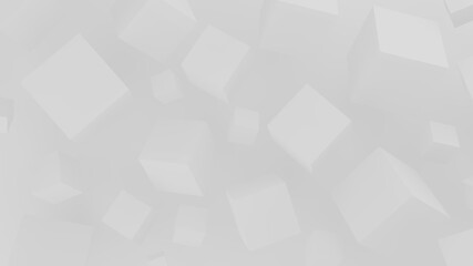 White cubes against white background. Minimalistic 3D illustration
