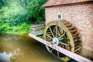 water mill at a river