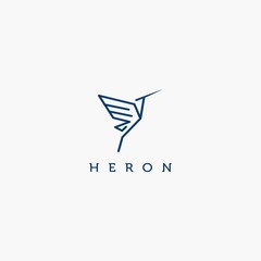 heron design logo concept. line heron vector. heron bird.