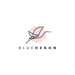 Foto op Plexiglas heron design logo concept. line heron vector. heron bird. color style. ©  Besign.std