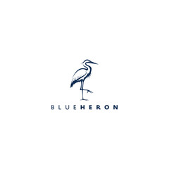 heron design logo concept. line heron vector. heron bird. color style.