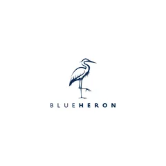 Foto op Plexiglas heron design logo concept. line heron vector. heron bird. color style. ©  Besign.std