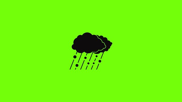 Cloud rain snow icon animation