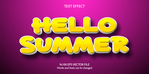 Energetic and funny editable text effect: Hello Summer