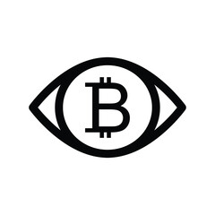 Business icon. Eye icon with bitcoin sign vector
