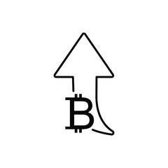 bitcoin  rate increase icon up ruble sign
