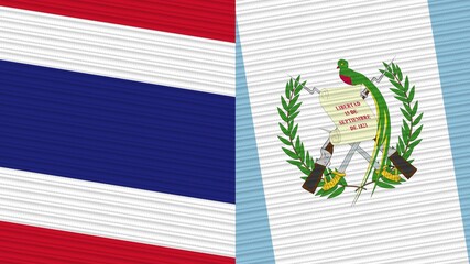 Guatemala and Thailand Flags Together Fabric Texture Illustration Background