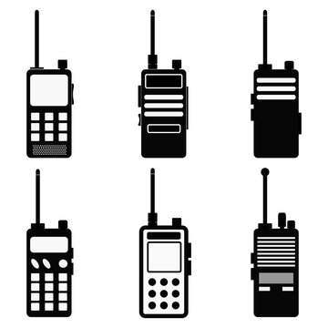 Handy talky illustration vector set of various types