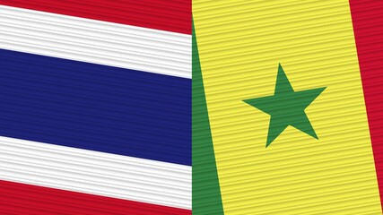 Senegal and Thailand Flags Together Fabric Texture Illustration Background