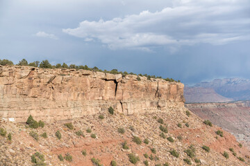 Fototapeta na wymiar Mesa landform during the day at Hurricane Mesa, Utah