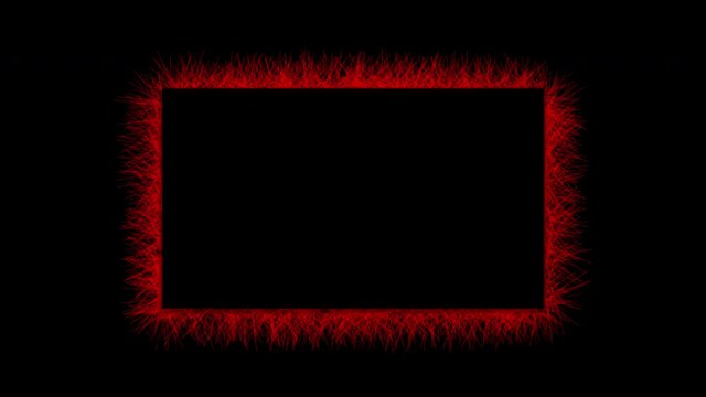 Abstract spiky red frame stop motion animation on a black background