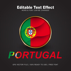 Portugal text effect style - Editable text effect vector illustration. Hungary 3d Flag - Euro 2020 Finalists