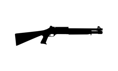 Shotgun Silhouette Benelli M4 - obrazy, fototapety, plakaty