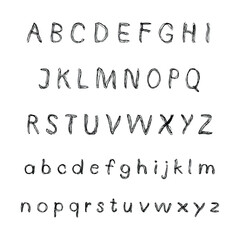 Black and White Doodle Alphabet A to Z