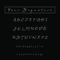 Obraz premium Signature Isolated Font A to Z