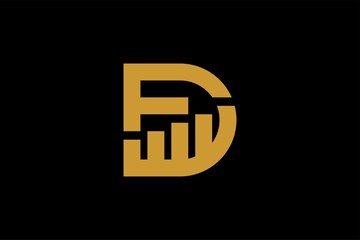 FD letter logo design vector. Monogram FD illustration sign.
