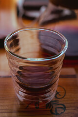 Preparation of coffee with the chemex method in Mexico